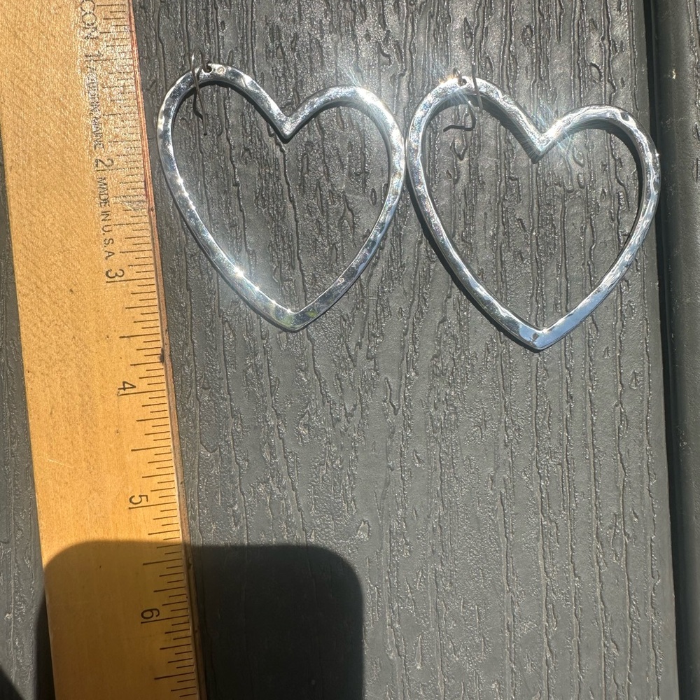 Lucky Brand Silver Heart Earrings